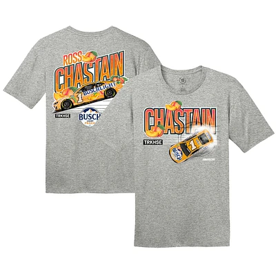 T-shirt pour hommes Trackhouse Racing Team Collection Steel Heather Ross Chastain Busch pêche clair