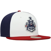 Men's New Era White/Navy Round Rock Express Authentic Collection Team Alternate 59FIFTY Fitted Hat