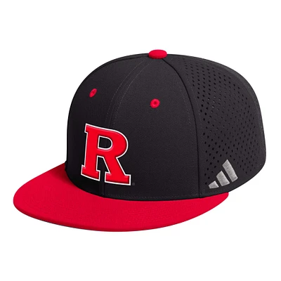 Men's adidas Black Rutgers Scarlet Knights On-Field Baseball Fitted Hat