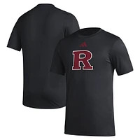 Men's adidas Black Rutgers Scarlet Knights Primary Locker Logo Pre-Game AEROREADY T-Shirt