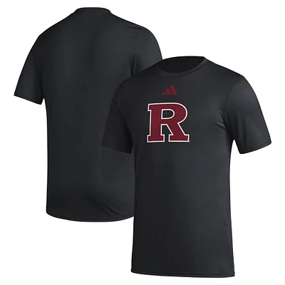 Men's adidas Black Rutgers Scarlet Knights Primary Locker Logo Pre-Game AEROREADY T-Shirt