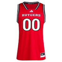 Men's adidas #00 Scarlet Rutgers Knights Replica Swingman Jersey