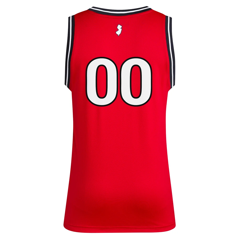 Men's adidas #00 Scarlet Rutgers Knights Replica Swingman Jersey