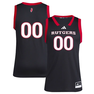Maillot réplique adidas n°1 noir Rutgers Scarlet Knights Swingman pour homme
