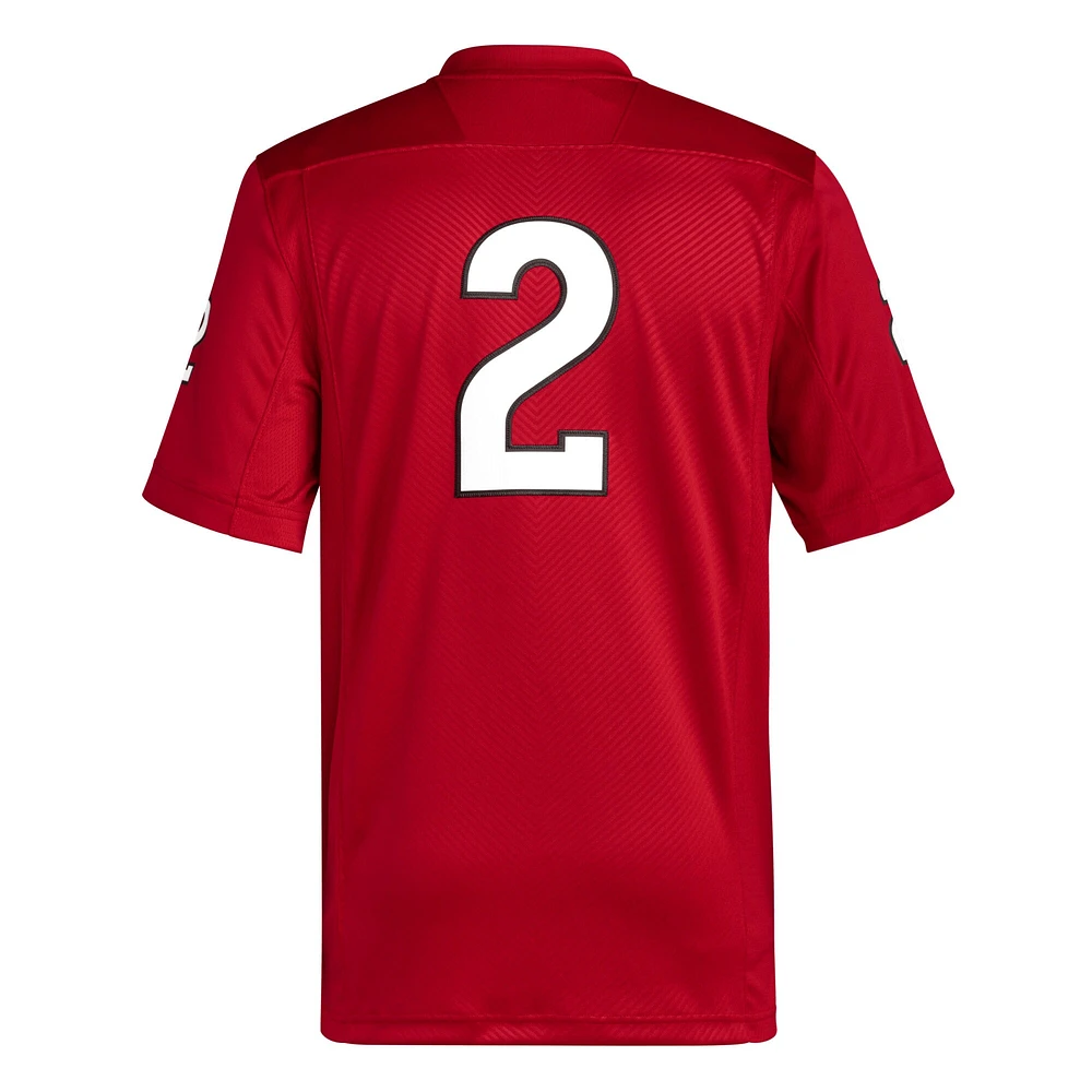 adidas #2 Scarlet Rutgers Knights Premier Maillot de football pour homme