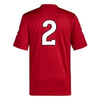 adidas #2 Scarlet Rutgers Knights Premier Maillot de football pour homme