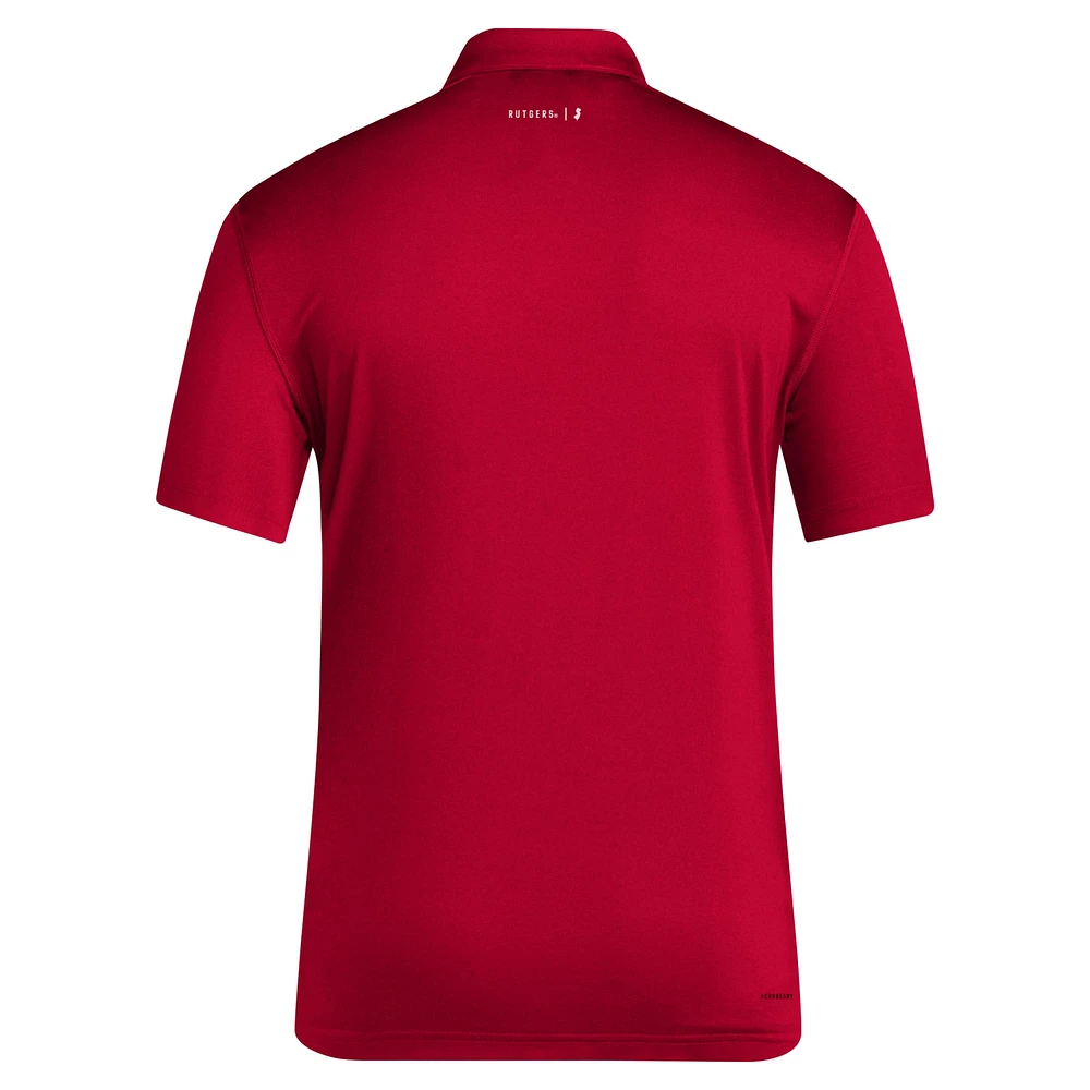 Men's adidas Scarlet Rutgers Knights 2024 Coaches AEROREADY Polo
