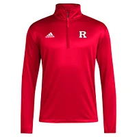Men's adidas Scarlet Rutgers Knights 2024 Coaches Sideline Quarter-Zip Top