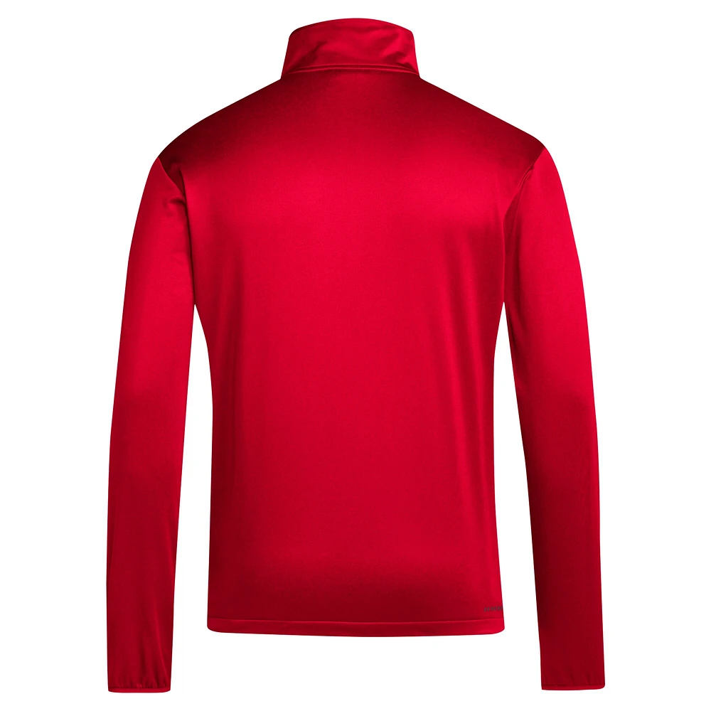 Men's adidas Scarlet Rutgers Knights 2024 Coaches Sideline Quarter-Zip Top