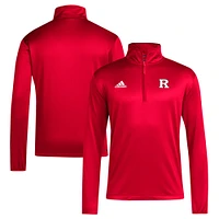 Men's adidas Scarlet Rutgers Knights 2024 Coaches Sideline Quarter-Zip Top