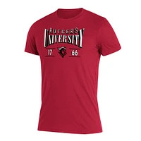 T-shirt à trois mélanges Adidas Scarlet Rutgers Knights le long de l'ombre pour homme