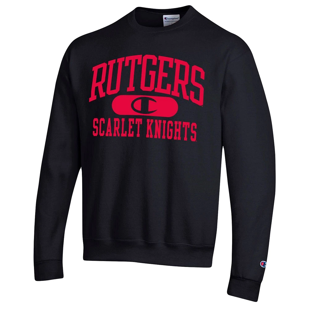 Men's Champion Black Rutgers Scarlet Knights Arch Pill Sweatshirt