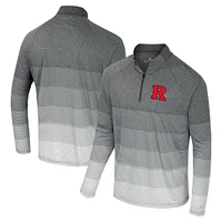 Men's Colosseum  Gray Rutgers Scarlet Knights AI Striped Mesh Quarter-Zip Raglan Windshirt