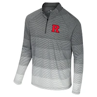 Men's Colosseum  Gray Rutgers Scarlet Knights AI Striped Mesh Quarter-Zip Raglan Windshirt