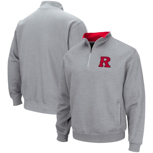 Veste Colosseum Heathered Grey pour homme Rutgers Scarlet Knights Tortugas Team Logo Quarter-Zip Jacket