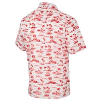 Men's Colosseum White Rutgers Scarlet Knights Spontaneous is Romantic Camp Button-Up Shirt