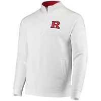 Men's Colosseum White Rutgers Scarlet Knights Tortugas Logo Quarter-Zip Jacket