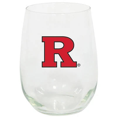 Chevaliers écarlates de Rutgers 15 oz. Verre à vin sans pied