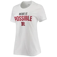 Women's adidas White Rutgers Scarlet Knights More Is Possible T-Shirt
