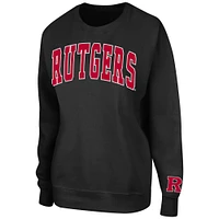 Women's Colosseum Black Rutgers Scarlet Knights Campanile Pullover Sweatshirt