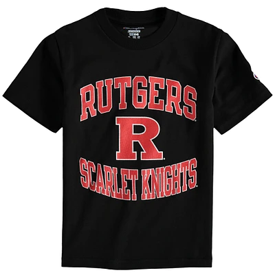 Champion de la jeunesse Noir Rutgers Scarlet Knights Circling Team Jersey T-shirt
