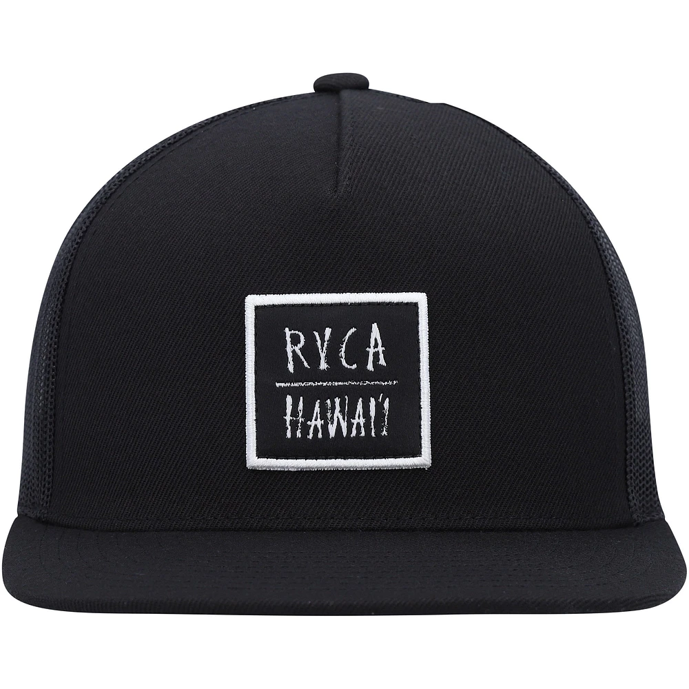 Men's RVCA Black Horton Teeth Trucker Snapback Hat