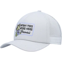 Women's RVCA Gray Wish You Were Here Foam Trucker Snapback Hat