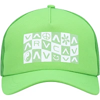 Women's RVCA Green Checker Trucker Snapback Hat