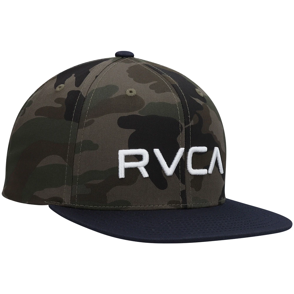 Youth RVCA Camo/Navy Twill Snapback Hat