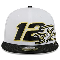 Casquette à visière plate New Era blanche/noire Ryan Blaney 9FIFTY pour homme
