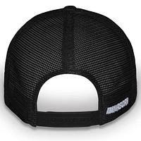Unisex Checkered Flag Sports Black Ryan Blaney Menards Flame Trucker Adjustable Hat