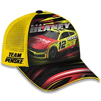 Unisex Checkered Flag Sports Yellow Ryan Blaney Menards Trucker Adjustable Hat