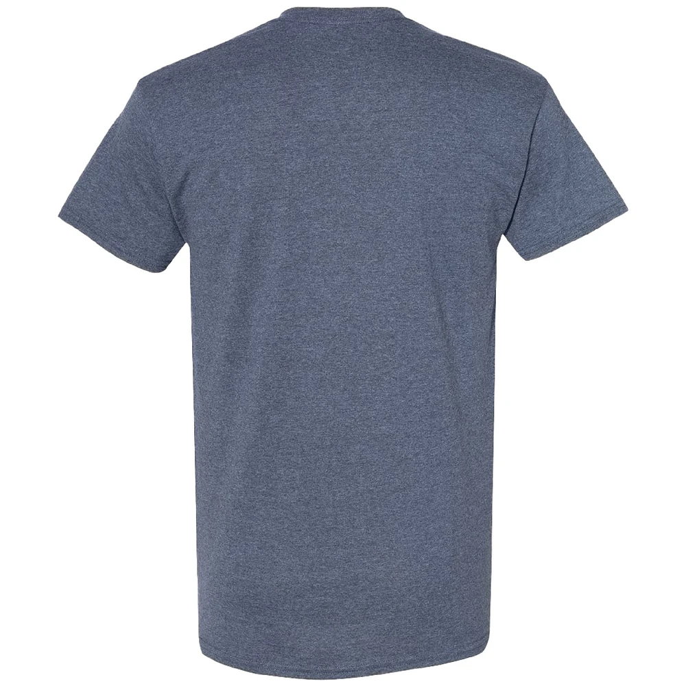 T-shirt à damier pour homme avec nom et numéro Ryan Preece bleu marine chiné