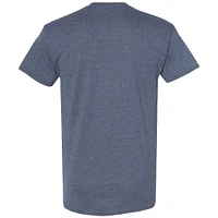 T-shirt à damier pour homme avec nom et numéro Ryan Preece bleu marine chiné