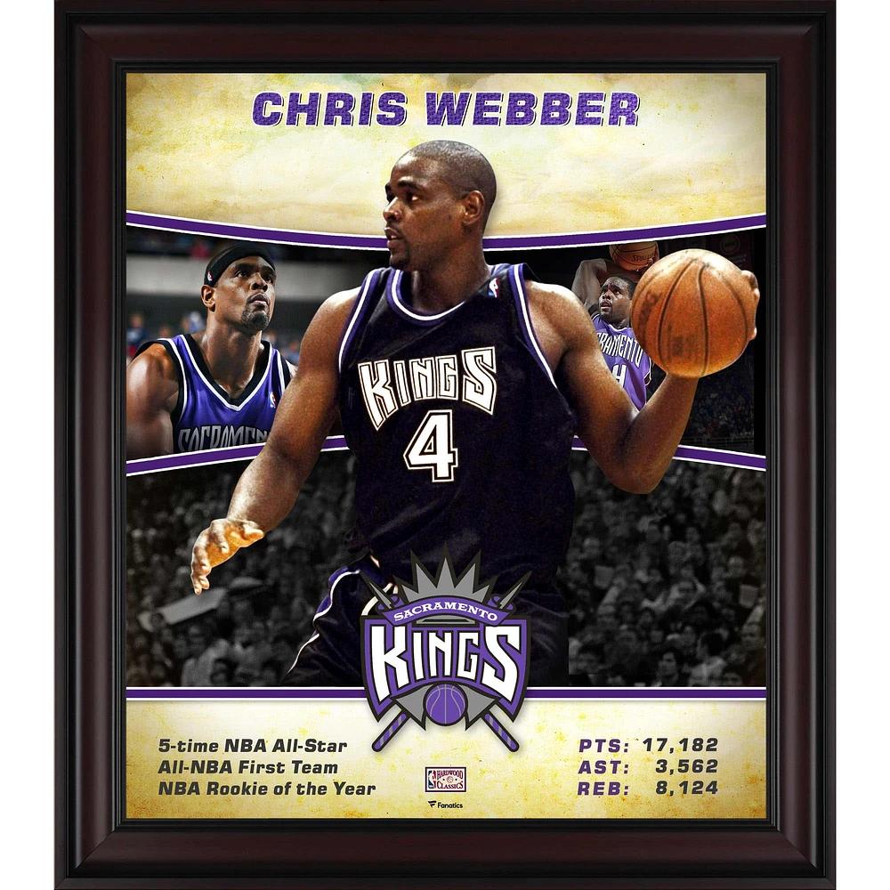 Chris Webber Sacramento Kings Framed 15" x 17" Hardwood Classics Player Collage