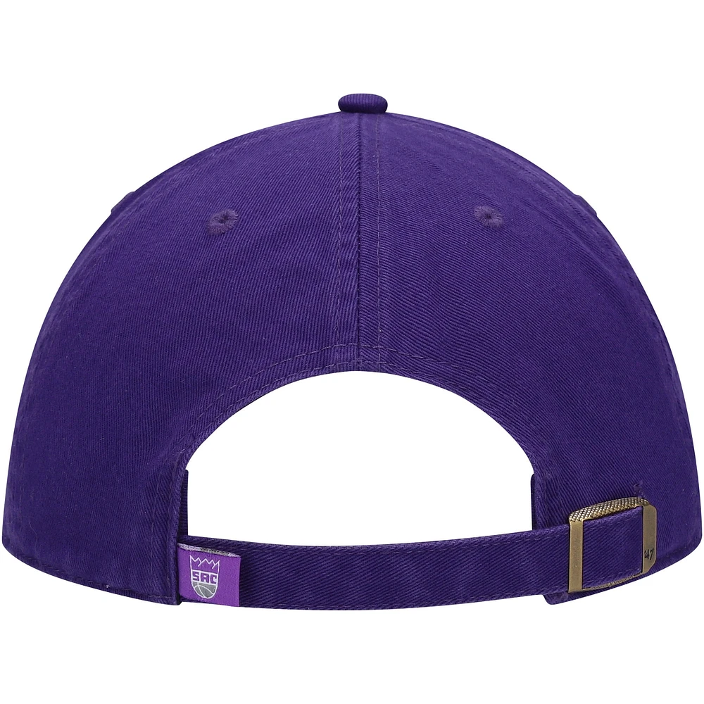 Men's '47 Purple Sacramento Kings Team Clean Up Adjustable Hat