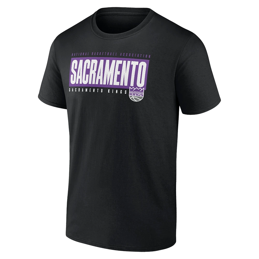 T-shirt noir Fanatics pour hommes des Sacramento Kings Box Out