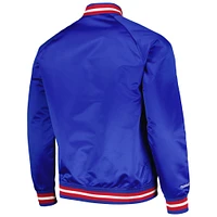 Men's Mitchell & Ness Blue Sacramento Kings Hardwood Classics  Throwback Wordmark Raglan Full-Snap Jacket