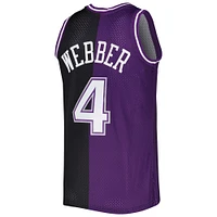 Men's Mitchell & Ness Chris Webber Purple/Black Sacramento Kings Hardwood Classics 2000/01 Split Swingman Jersey