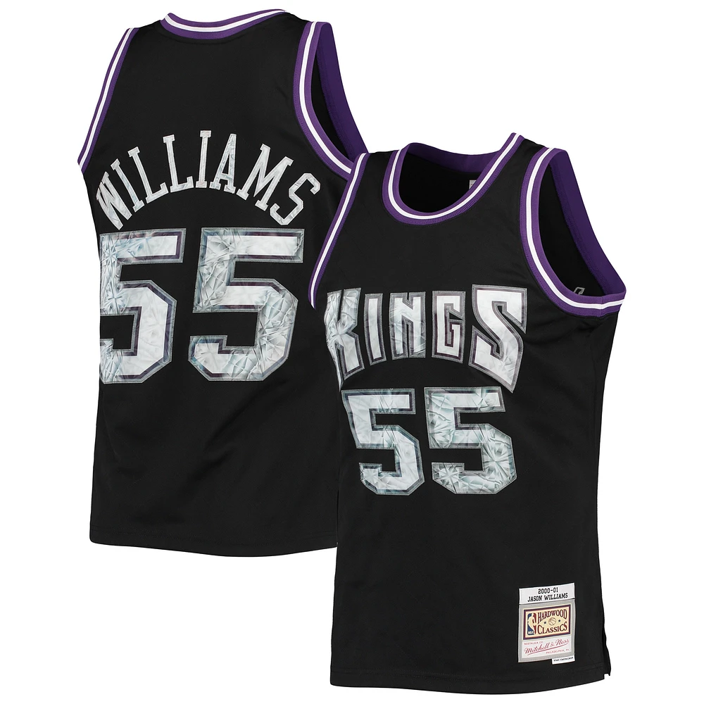 Maillot Swingman Diamond pour hommes Mitchell & Ness Jason Williams noir Sacramento Kings 2000/01 Hardwood Classics NBA 75th Anniversary