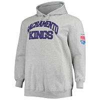 Men's Mitchell & Ness Jason Williams Heathered Gray Sacramento Kings Big Tall Name Number Pullover Hoodie