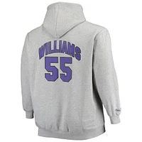 Men's Mitchell & Ness Jason Williams Heathered Gray Sacramento Kings Big Tall Name Number Pullover Hoodie