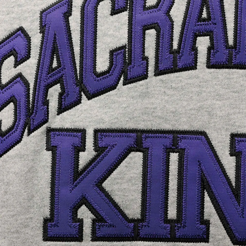 Men's Mitchell & Ness Jason Williams Heathered Gray Sacramento Kings Big Tall Name Number Pullover Hoodie