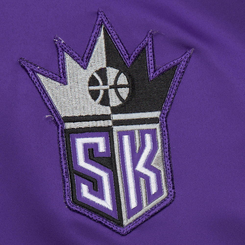 Men's Mitchell & Ness Purple Sacramento Kings Hardwood Classics Nights Team Leader Satin Full-Zip Jacket