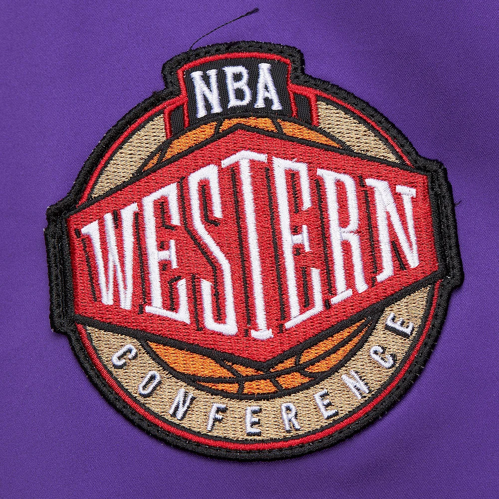 Men's Mitchell & Ness Purple Sacramento Kings Hardwood Classics Nights Team Leader Satin Full-Zip Jacket