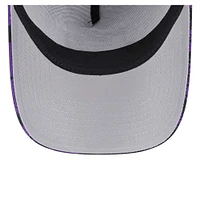 Men's New Era Black/Purple Sacramento Kings Tip Off A-Frame Trucker 9FORTY Adjustable Hat