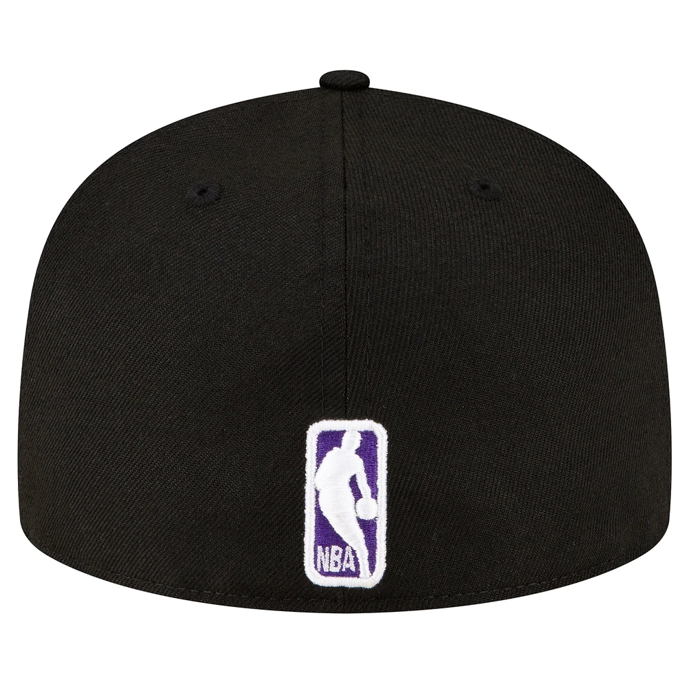 Men's New Era Black Sacramento Kings 59FIFTY Fitted Hat