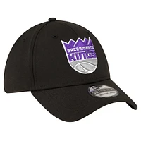Men's New Era Black Sacramento Kings Logo 39THIRTY Flex Hat