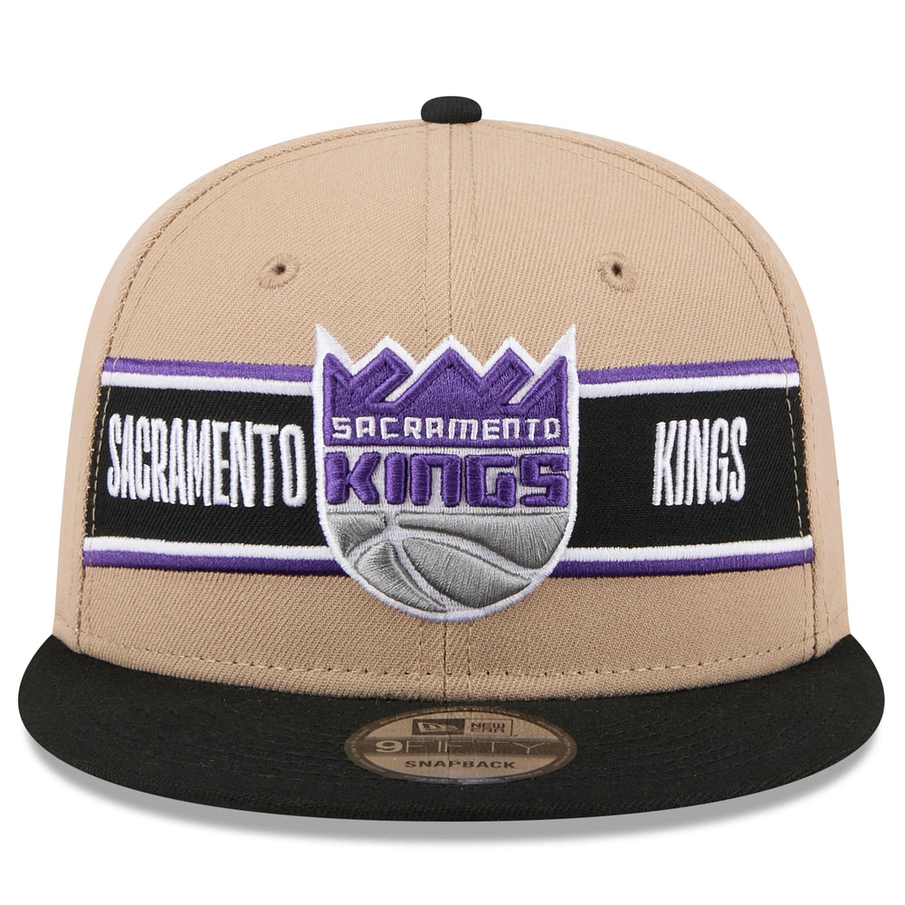 Men's New Era Tan/Black Sacramento Kings 2024 NBA Draft 9FIFTY Snapback Hat