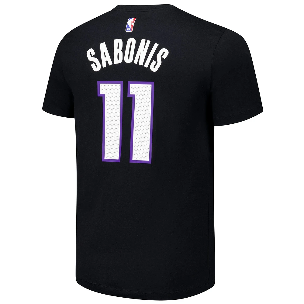 Men's Nike Domantas Sabonis Black Sacramento Kings Icon Edition Name & Number T-Shirt